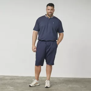 Short léger lin viscose bleu marine-7XL