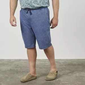 Short stretch chiné confort bleu indigo-3XL
