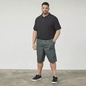 Short coton léger à cordon vert foncé-3XL
