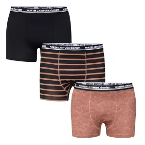Pack de 3 Boxers assortis noir / terracotta