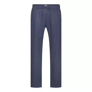 Pantalon lin comfort fit bleu marine-3XL
