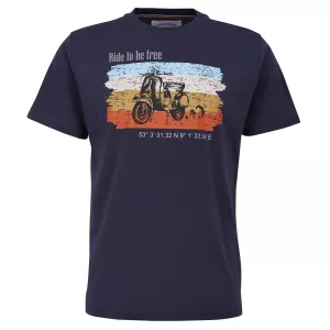 T-shirt TRAVELRIDE scooter bleu marine 
