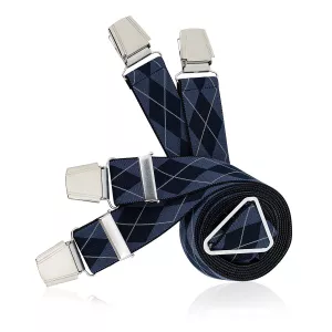 Bretelles X-Form LINDENMANN motif carreaux bleu 