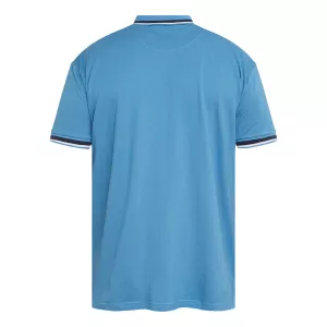 Polo manches courtes bleu liserés contrastés-2XL