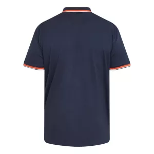 Polo manches courtes bleu marine liserés contrastés-7XL