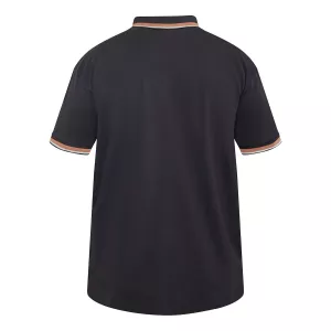 Polo manches courtes noir liserés contrastés-4XL