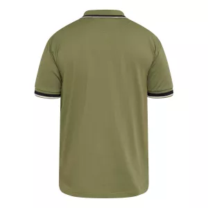 Polo manches courtes vert olive liserés contrastés-7XL