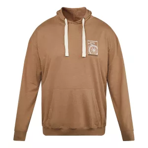 Sweat à capuche Camel motif poitrine discret