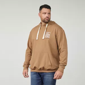 Sweat à capuche Camel motif poitrine discret-8XL
