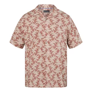 Chemise palmiers couleur cognac viscose légère