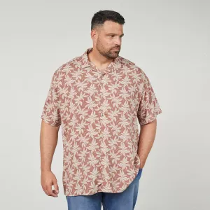 Chemise palmiers couleur cognac viscose légère-3XL