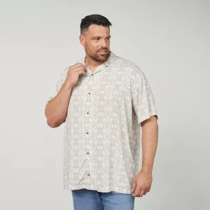 Chemise à motifs Beige clair viscose-5XL