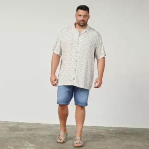 Chemise à motifs Beige clair viscose-3XL