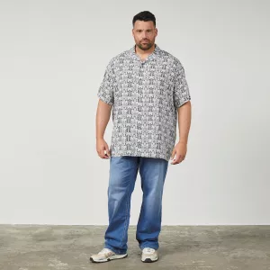 Chemise à motifs vert délavé viscose-6XL
