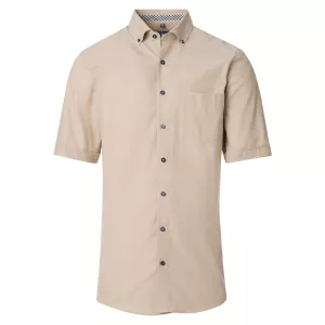 Chemise Oxford Beige clair unie Comfort Fit -6XL