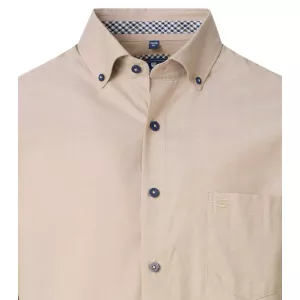 Chemise Oxford Beige clair unie Comfort Fit -5XL