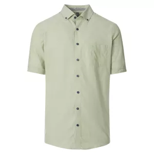 Chemise Oxford Vert Pistache unie Comfort Fit -5XL