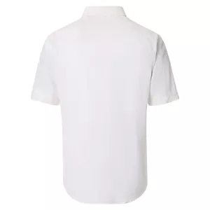 Chemise blanche casual fit en lin mélangé-5XL
