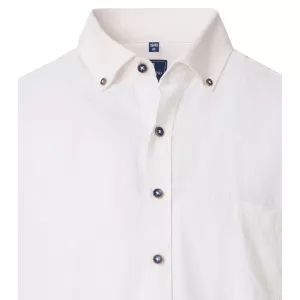 Chemise blanche casual fit en lin mélangé-3XL