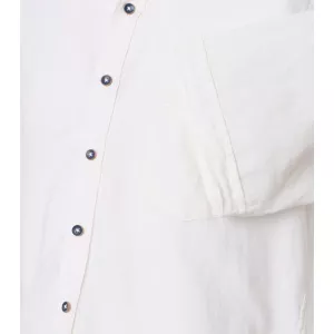 Chemise blanche casual fit en lin mélangé-2XL