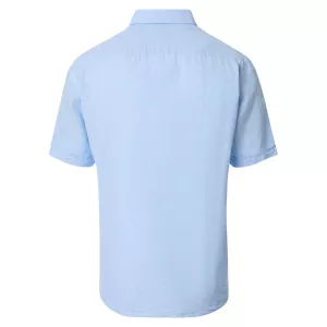 Chemise bleu clair casual fit en lin mélangé-4XL