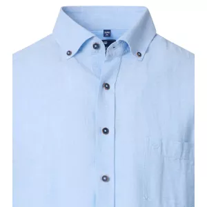 Chemise bleu clair casual fit en lin mélangé-3XL
