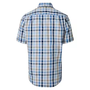 Chemise casual à carreaux bleu marine bleu clair et blanc Comfort Fit-4XL