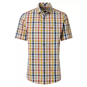 Chemise casual à carreaux jaune bleu et rouge Comfort Fit