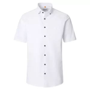 Chemise casual Oxford blanche col boutonné