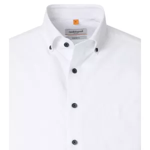 Chemise casual Oxford blanche col boutonné-4XL
