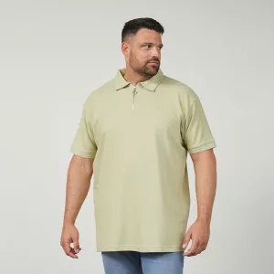 Polo zippé Vert clair style épuré moderne-4XL