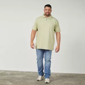 Polo zippé Vert clair style épuré moderne-6XL