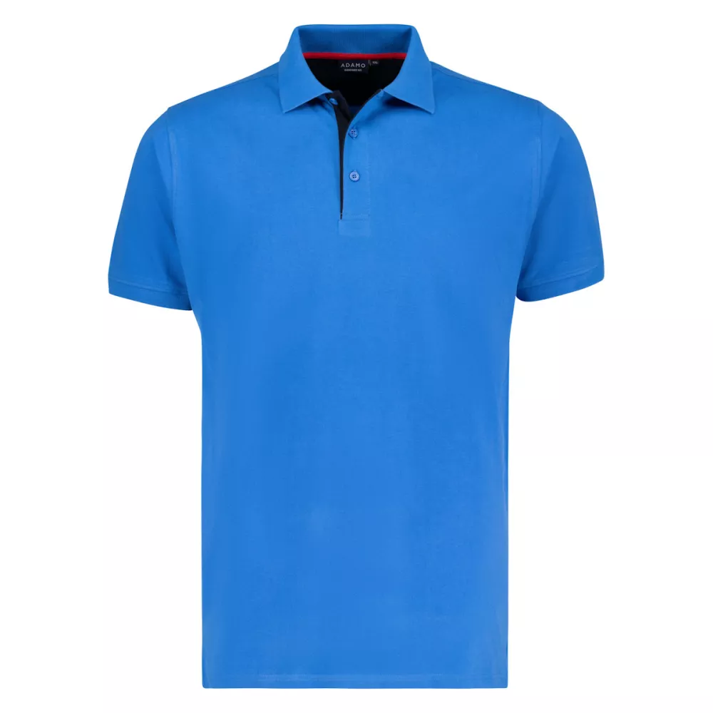 Polo bleu azur Comfort Fit single piqué-4XL