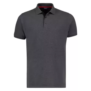 Polo gris foncé chiné Comfort Fit single piqué