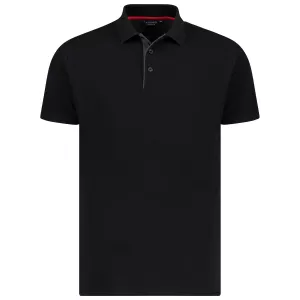 Polo noir Comfort Fit single piqué