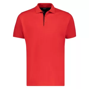 Polo rouge Comfort Fit single piqué-8XL