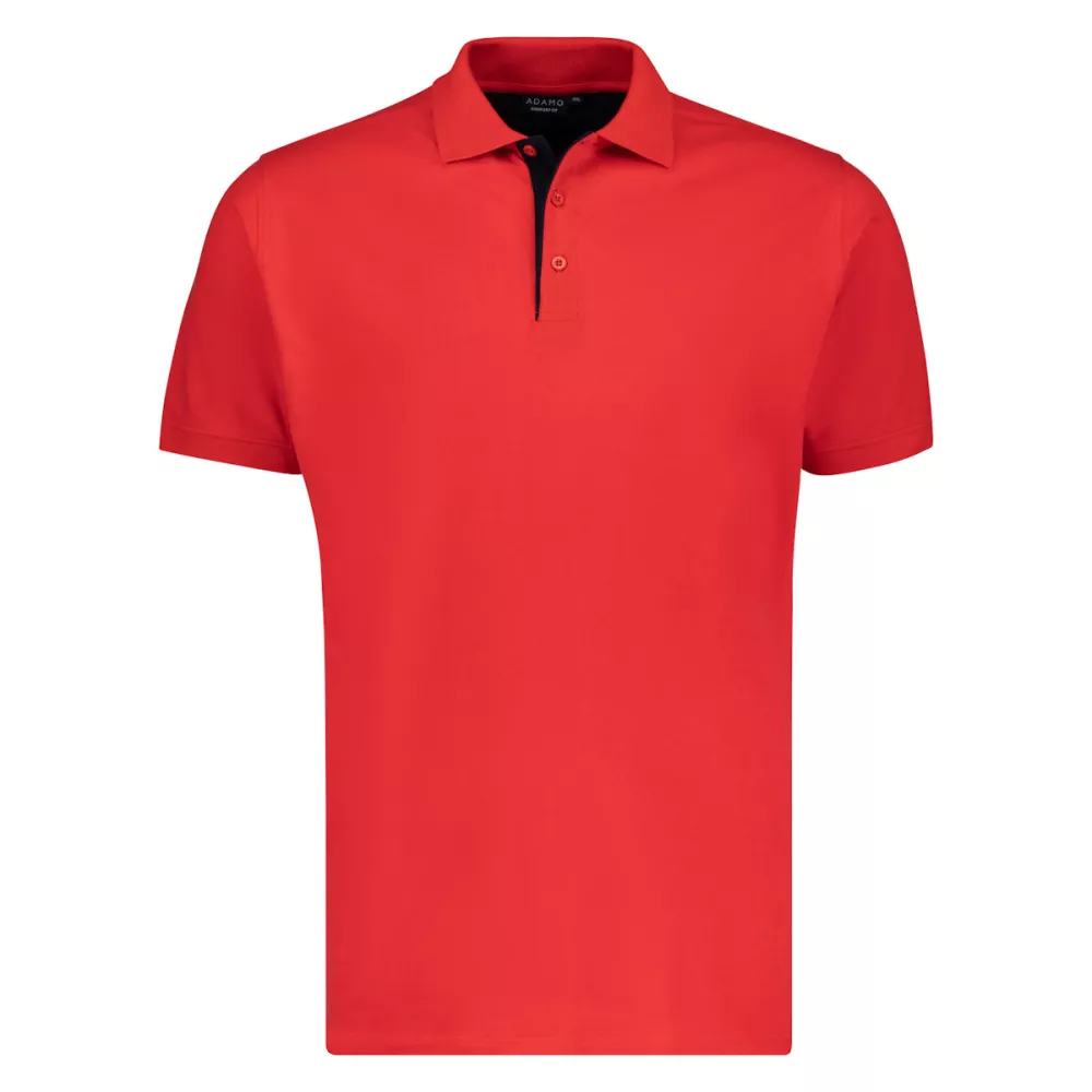 Polo rouge Comfort Fit single piqué-12XL