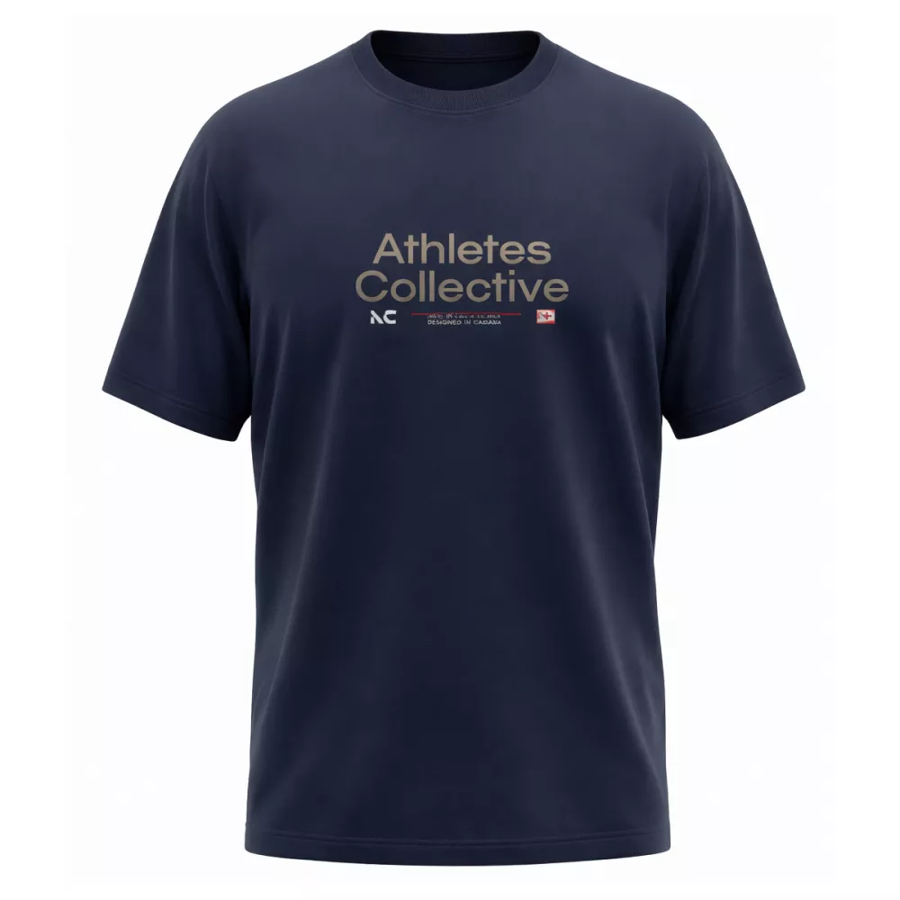 T-shirt bleu marine motif Athletes Collective-8XL