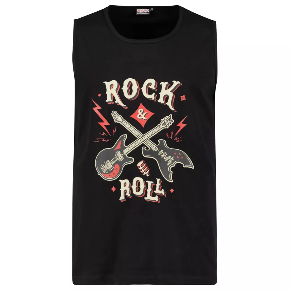 Débardeur noir imprimé Rock and Roll-12XL
