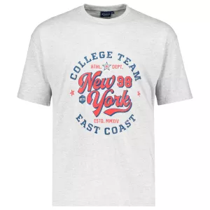 T-shirt gris chiné imprimé New York-8XL