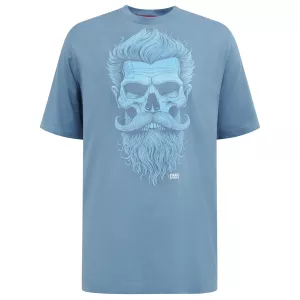 T-shirt D555 skull barbu bleu sarcelle  -4XL