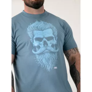 T-shirt D555 skull barbu bleu sarcelle  -5XL