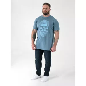 T-shirt D555 skull barbu bleu sarcelle  -4XL
