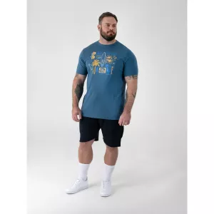 T-shirt D555 HOVELL imprimé été turquoise foncé-5XL