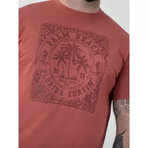 T-shirt D555 Palm Beach surf rouge brique-8XL