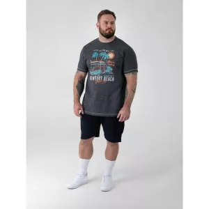 T-shirt D555 Newport Beach Mélange de bleu marine-8XL