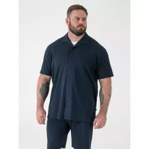 Chemise D555 col cubain bleu marine-6XL