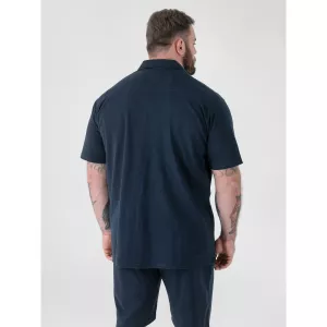 Chemise D555 col cubain bleu marine-6XL