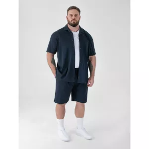 Chemise D555 col cubain bleu marine-5XL