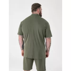 Chemise D555 col cubain kaki-3XL